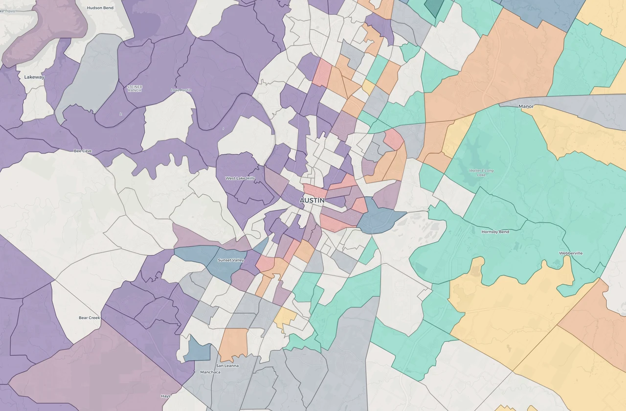 School Scout map preview for Austin, TX