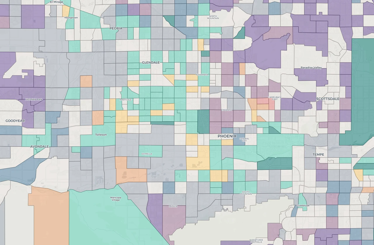School Scout map preview for Phoenix, AZ